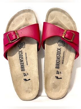 Birkenstock Madrid Slide Sandals Pink Fuchsia Narrow 37 L6 NWOT